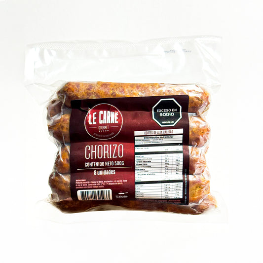 Chorizo de Res y Cerdo Bajo en Grasa x 8 und 500 gr